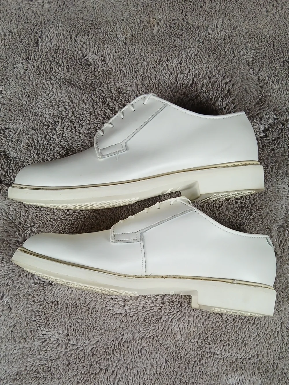 Altama 629308 USN White Leather Mil Spec Dress Oxford Shoes Size 9E Wide